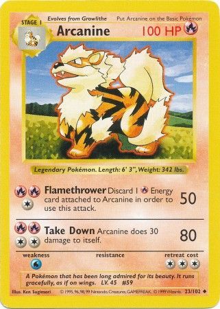 Arcanine (23/102) [Base Set Shadowless Unlimited] - The Mythic Store | 24h Order Processing