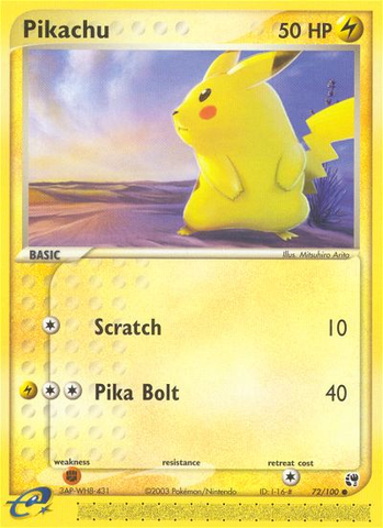 Pikachu (72/100) [EX: Sandstorm] - The Mythic Store | 24h Order Processing