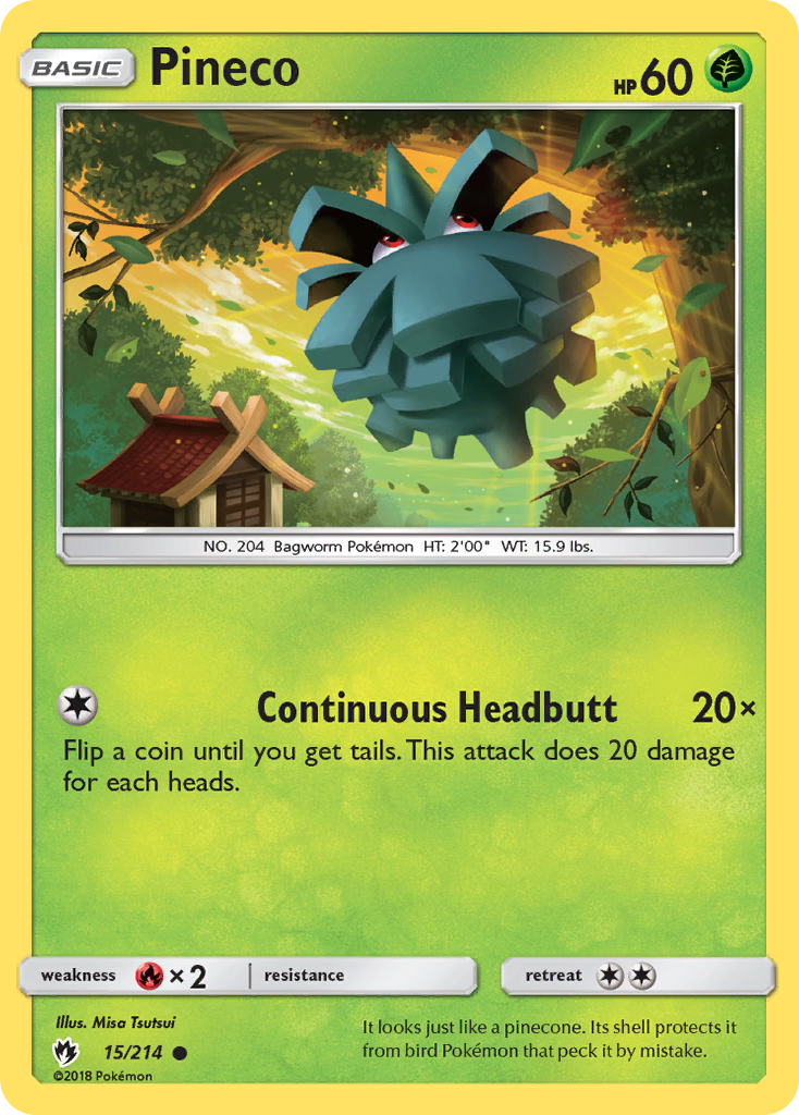 Pineco (15/214) [Sun & Moon: Lost Thunder] - The Mythic Store | 24h Order Processing