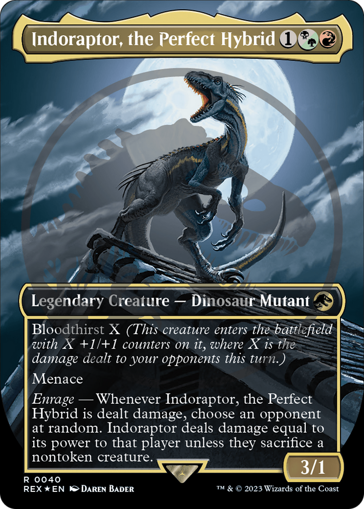 Indoraptor, the Perfect Hybrid (Emblem) (Borderless) [Jurassic World Collection Tokens] - The Mythic Store | 24h Order Processing