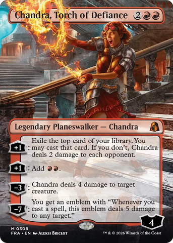 Chandra, Torch of Defiance (Borderless) [Reality Fracture] - The Mythic Store | 24h Order Processing