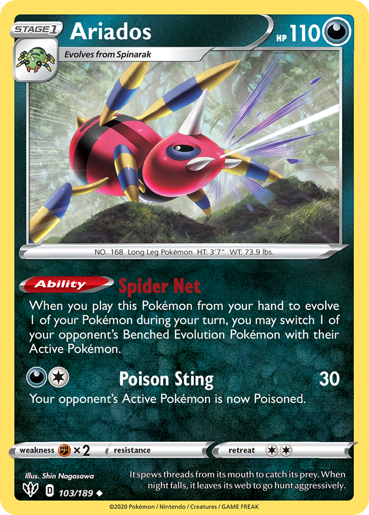 Ariados (103/189) [Sword & Shield: Darkness Ablaze] - The Mythic Store | 24h Order Processing