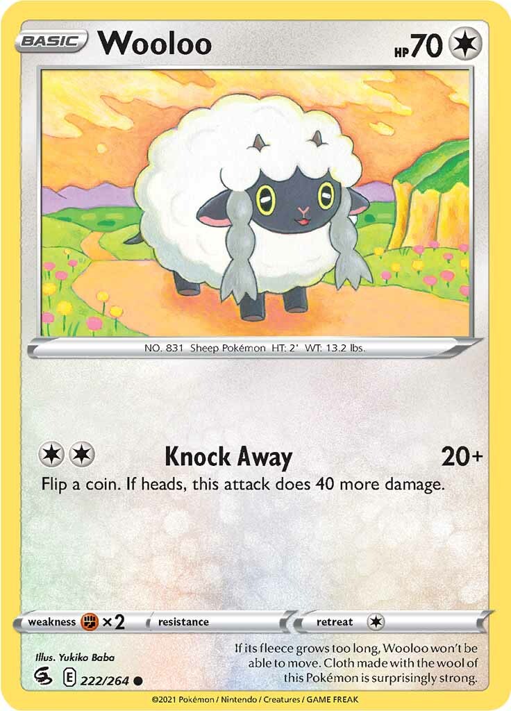 Wooloo (222/264) [Sword & Shield: Fusion Strike] - The Mythic Store | 24h Order Processing