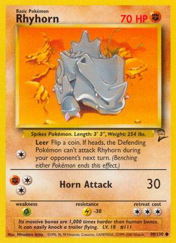 Rhyhorn (90/130) [Base Set 2] - The Mythic Store | 24h Order Processing