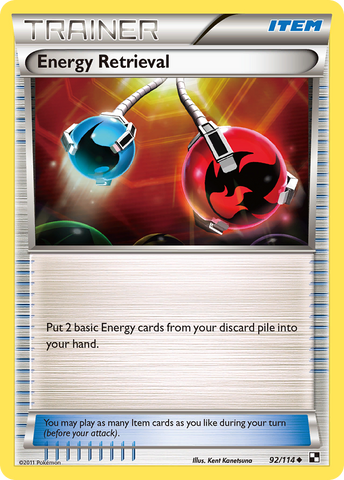 Energy Retrieval (92/114) [Black & White: Base Set] - The Mythic Store | 24h Order Processing