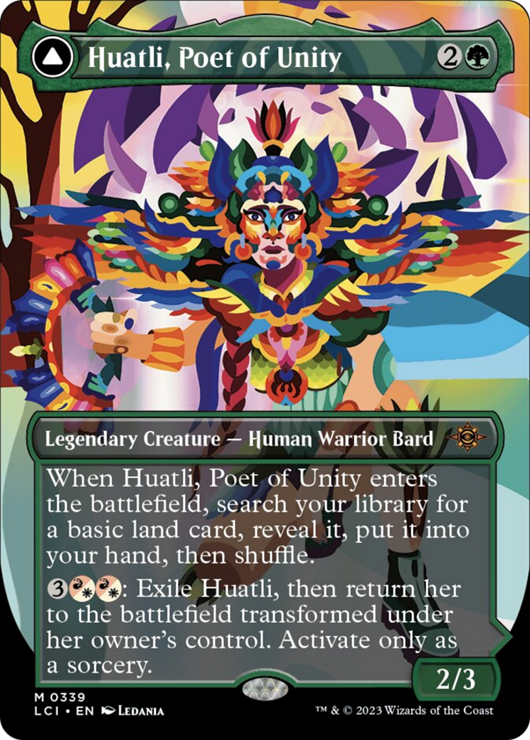 Huatli, Poet of Unity // Roar of the Fifth People (Borderless) [The Lost Caverns of Ixalan] - The Mythic Store | 24h Order Processing