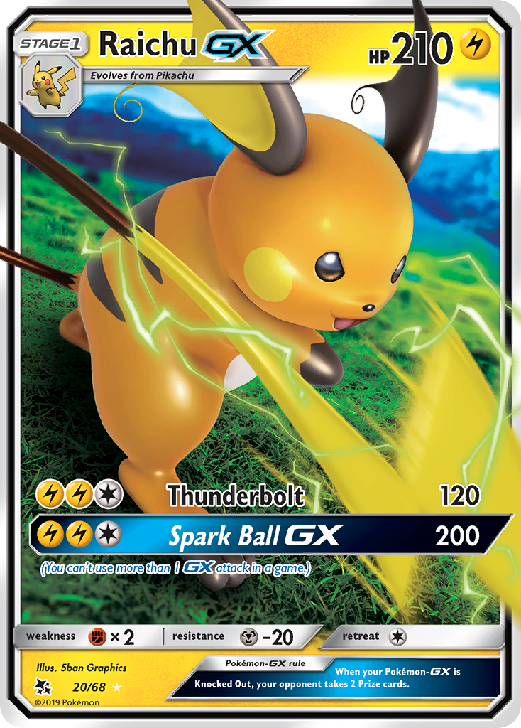 Raichu GX (20/68) [Sun & Moon: Hidden Fates] - The Mythic Store | 24h Order Processing