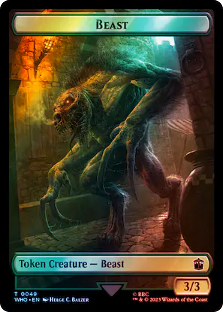 Human Noble // Beast Double-Sided Token (Surge Foil) [Doctor Who Tokens] - The Mythic Store | 24h Order Processing
