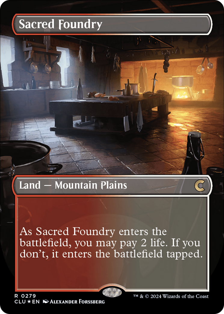 Sacred Foundry (Borderless) [Ravnica: Clue Edition] - The Mythic Store | 24h Order Processing