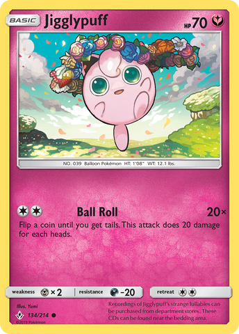 Jigglypuff (134/214) [Sun & Moon: Unbroken Bonds] - The Mythic Store | 24h Order Processing