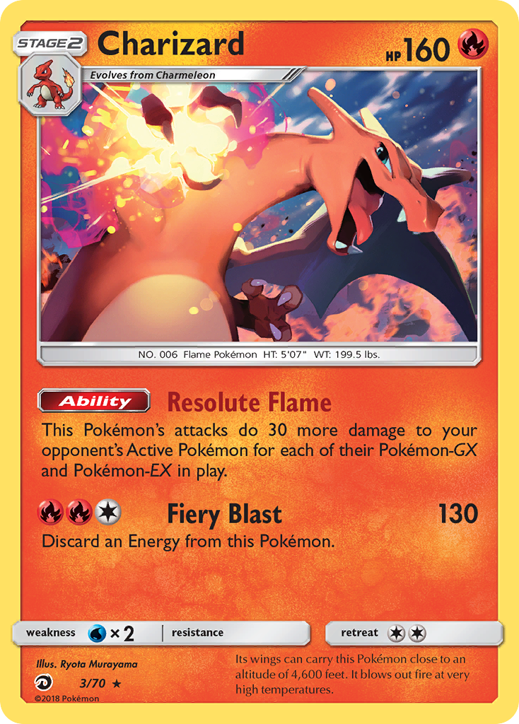 Charizard (3/70) [Sun & Moon: Dragon Majesty] - The Mythic Store | 24h Order Processing