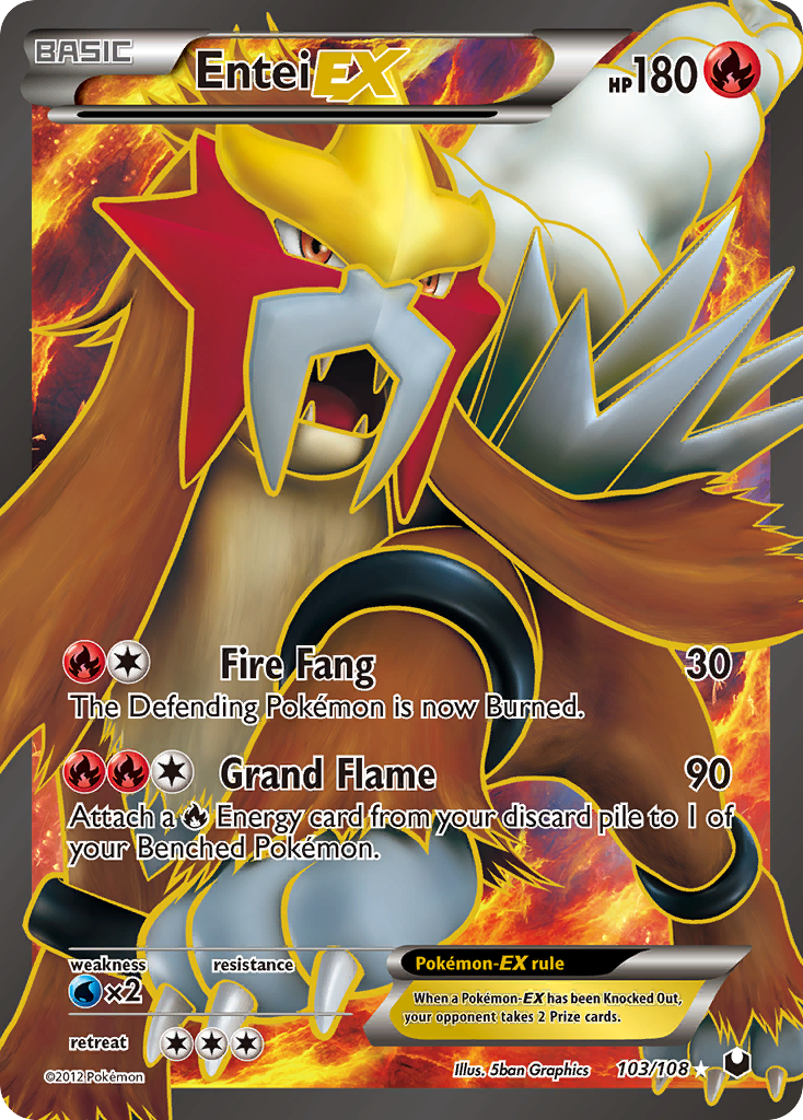 Entei EX (103/108) [Black & White: Dark Explorers] - The Mythic Store | 24h Order Processing