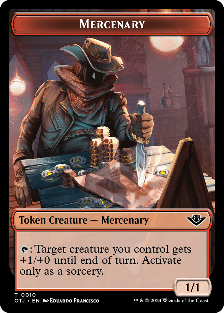 Mercenary // Plot Double-Sided Token [Outlaws of Thunder Junction Tokens] - The Mythic Store | 24h Order Processing