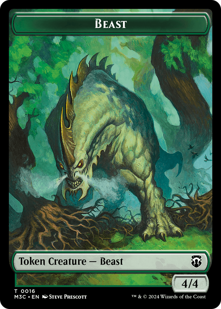 Elephant (Ripple Foil) // Beast (0016) Double-Sided Token [Modern Horizons 3 Commander Tokens] - The Mythic Store | 24h Order Processing