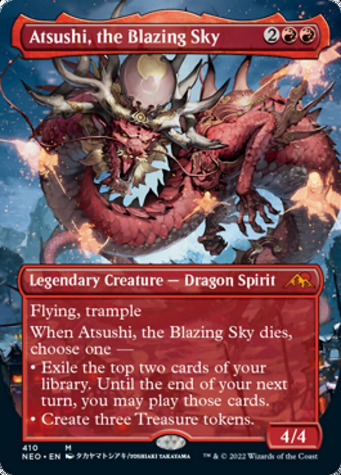 Atsushi, the Blazing Sky (Borderless Alternate Art) [Kamigawa: Neon Dynasty] - The Mythic Store | 24h Order Processing