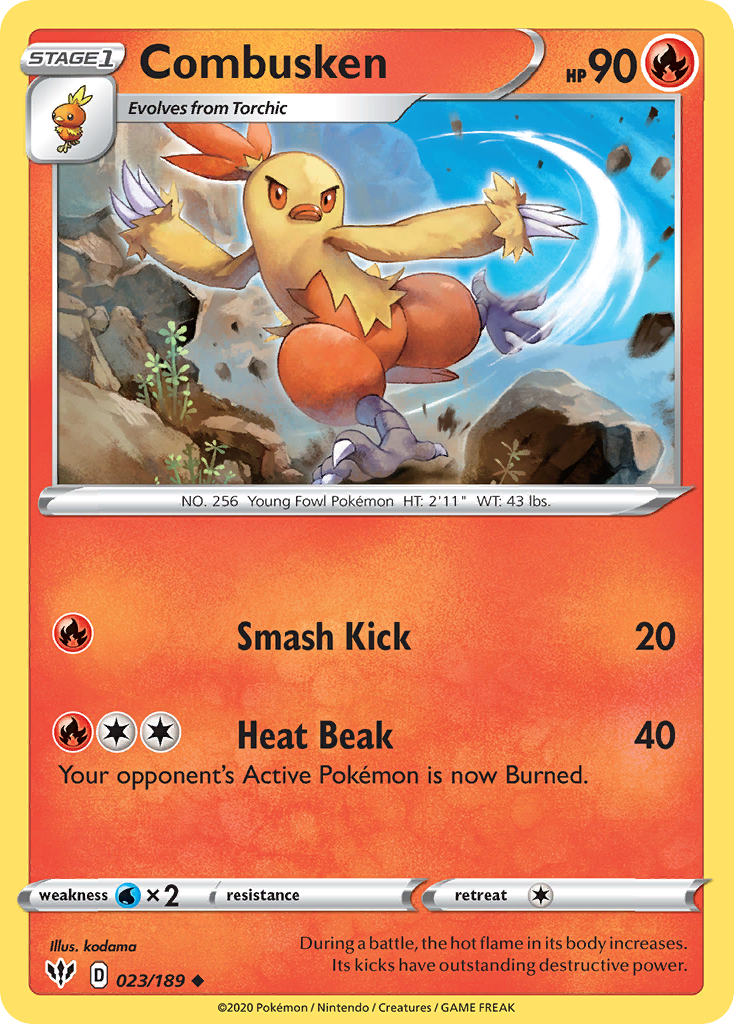 Combusken (023/189) [Sword & Shield: Darkness Ablaze] - The Mythic Store | 24h Order Processing