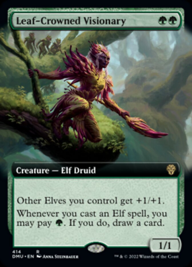 Leaf-Crowned Visionary (Extended Art) [Dominaria United] - The Mythic Store | 24h Order Processing