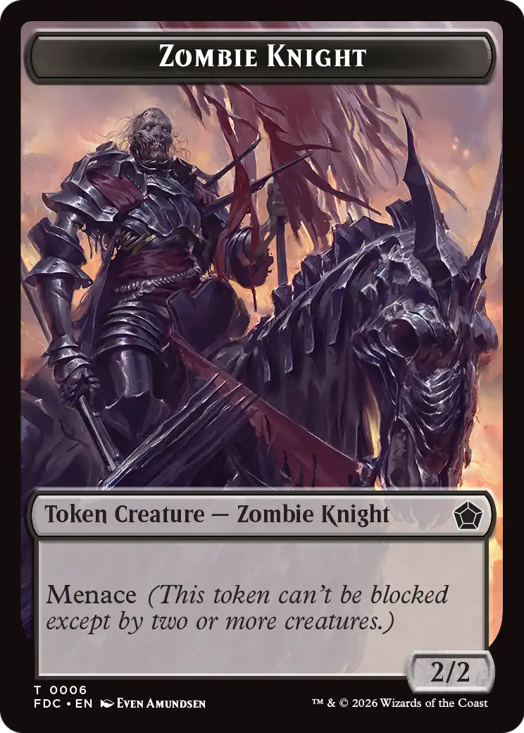 Zombie // Zombie Knight Double-Sided Token [Foundations Commander Tokens] - The Mythic Store | 24h Order Processing