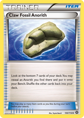 Claw Fossil Anorith (100/114) [XY: Steam Siege] - The Mythic Store | 24h Order Processing