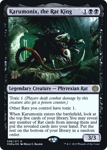 Karumonix, the Rat King [Phyrexia: All Will Be One Prerelease Promos] - The Mythic Store | 24h Order Processing
