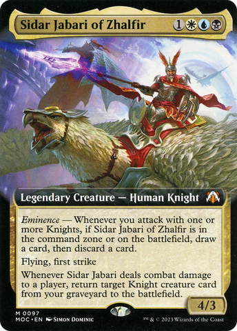 Sidar Jabari of Zhalfir (Extended Art) [March of the Machine Commander] - The Mythic Store | 24h Order Processing