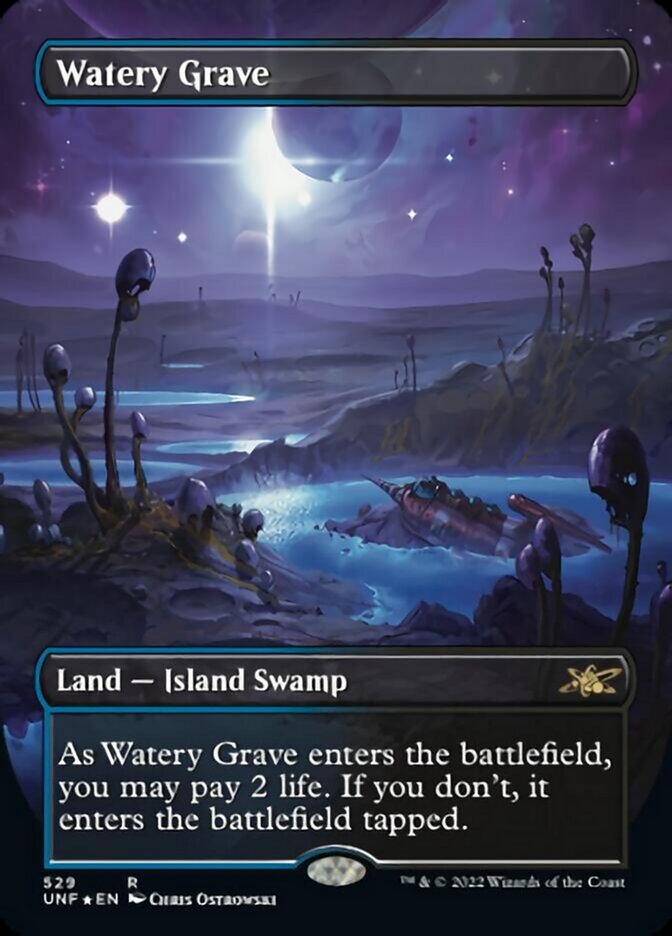 Watery Grave (Borderless) (Galaxy Foil) [Unfinity] - The Mythic Store | 24h Order Processing