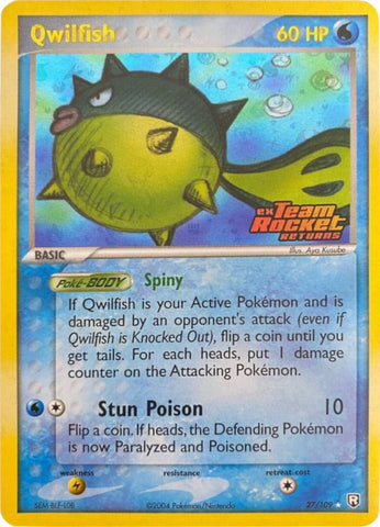 Qwilfish (27/109) (Stamped) [EX: Team Rocket Returns] - The Mythic Store | 24h Order Processing