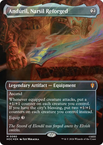 Anduril, Narsil Reforged (Borderless) (Surge Foil) [The Hobbit: Eternal-Legal] - The Mythic Store | 24h Order Processing