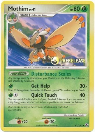Mothim (42/100) (Prerelease Promo) [Diamond & Pearl: Black Star Promos] - The Mythic Store | 24h Order Processing