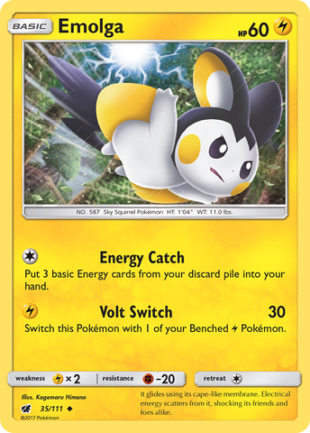 Emolga (35/111) [Sun & Moon: Crimson Invasion] - The Mythic Store | 24h Order Processing