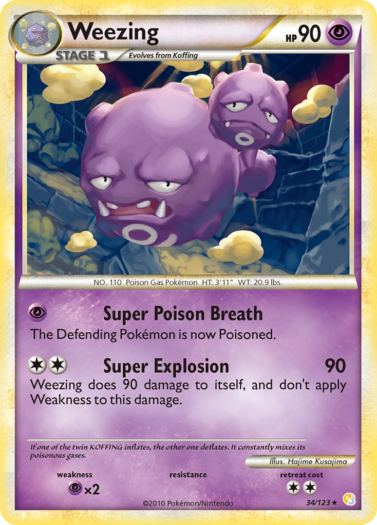 Weezing (34/123) [HeartGold & SoulSilver: Base Set] - The Mythic Store | 24h Order Processing