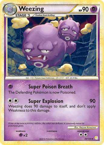 Weezing (34/123) [HeartGold & SoulSilver: Base Set] - The Mythic Store | 24h Order Processing