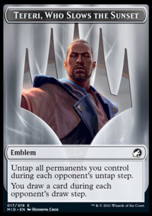 Teferi, Who Slows the Sunset Emblem [Innistrad: Midnight Hunt Tokens] - The Mythic Store | 24h Order Processing