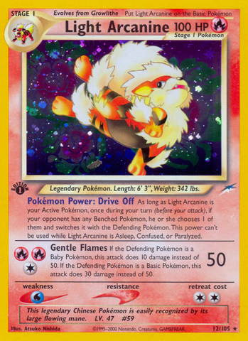 Light Arcanine (12/105) [Neo Destiny 1st Edition] - The Mythic Store | 24h Order Processing