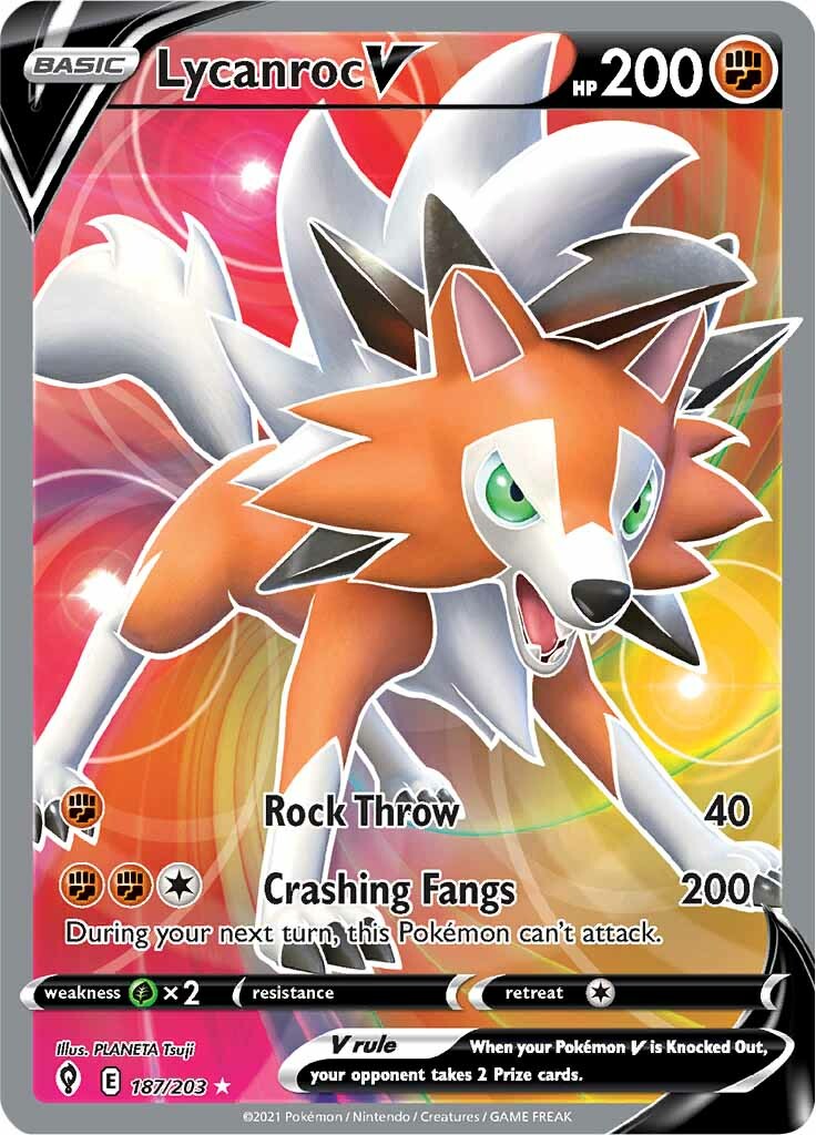 Lycanroc V (187/203) [Sword & Shield: Evolving Skies] - The Mythic Store | 24h Order Processing