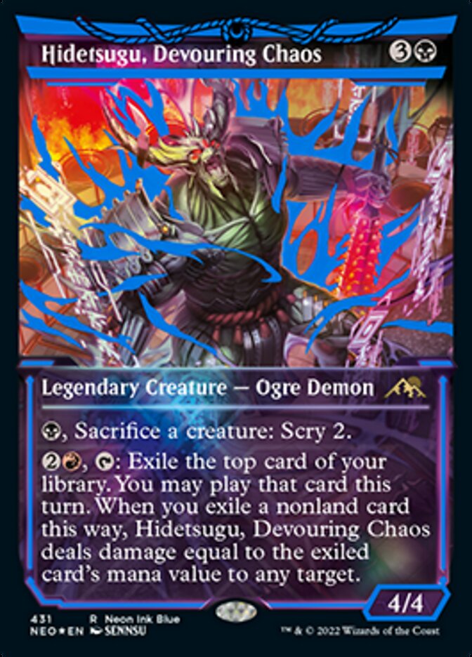 Hidetsugu, Devouring Chaos (Neon Ink Blue) [Kamigawa: Neon Dynasty] - The Mythic Store | 24h Order Processing