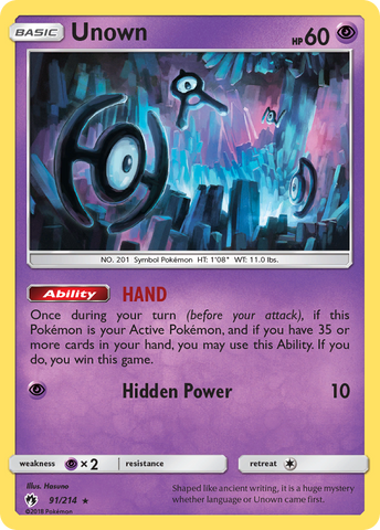 Unown (91/214) [Sun & Moon: Lost Thunder] - The Mythic Store | 24h Order Processing