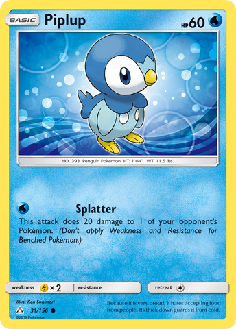 Piplup (31/156) [Sun & Moon: Ultra Prism] - The Mythic Store | 24h Order Processing