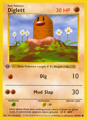 Diglett (47/102) (Shadowless) [Base Set 1st Edition] - The Mythic Store | 24h Order Processing