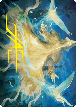 Heron-Blessed Geist Art Card (Gold-Stamped Signature) [Innistrad: Crimson Vow Art Series] - The Mythic Store | 24h Order Processing