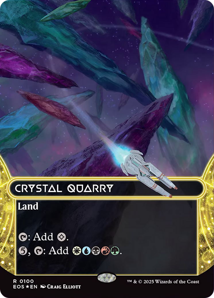 Crystal Quarry (0100) (Borderless) (Galaxy Foil) [Edge of Eternities: Stellar Sights] - The Mythic Store | 24h Order Processing