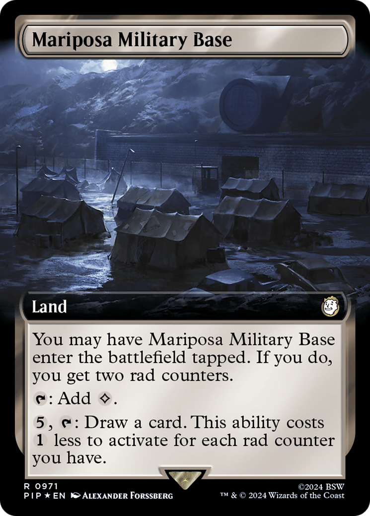 Mariposa Military Base (Extended Art) (Surge Foil) [Fallout] - The Mythic Store | 24h Order Processing