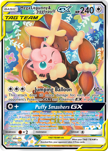 Mega Lopunny & Jigglypuff GX (226/236) [Sun & Moon: Cosmic Eclipse] - The Mythic Store | 24h Order Processing