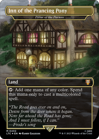 Inn of the Prancing Pony - Pillar of the Paruns (Borderless) (Surge Foil Realms and Relics) [The Lord of the Rings: Tales of Middle-Earth Commander] - The Mythic Store | 24h Order Processing