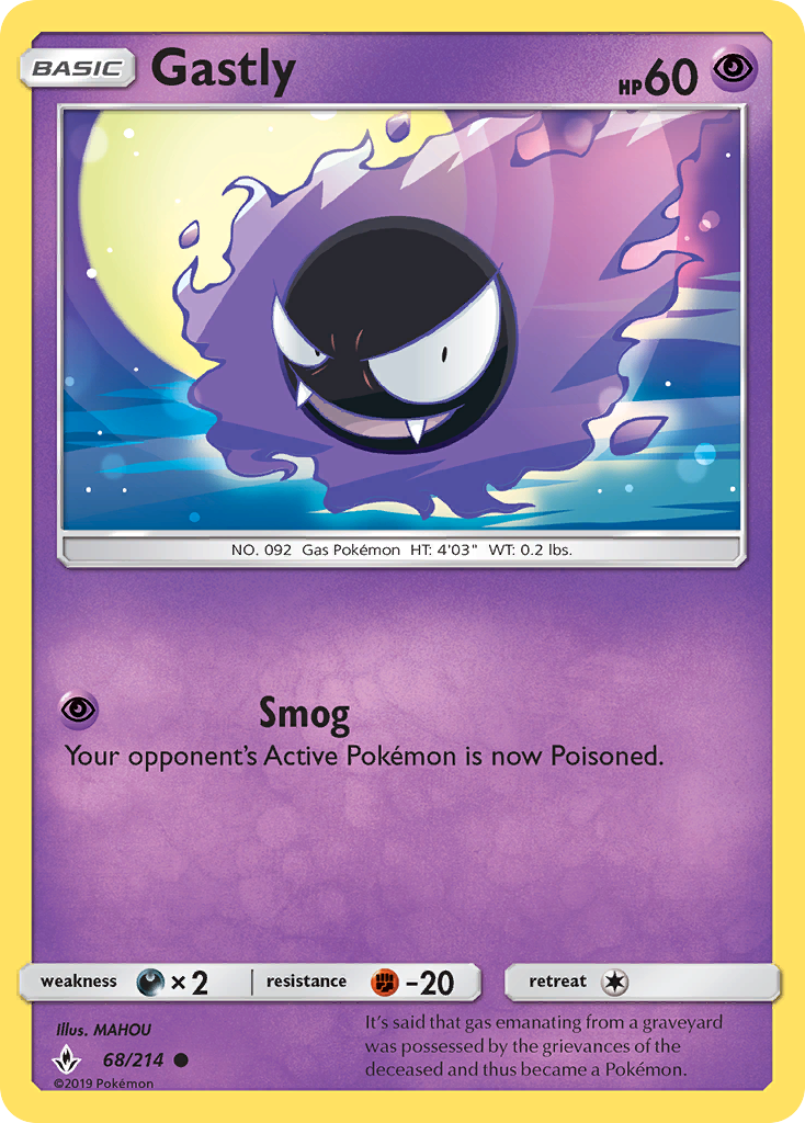 Gastly (68/214) [Sun & Moon: Unbroken Bonds] - The Mythic Store | 24h Order Processing