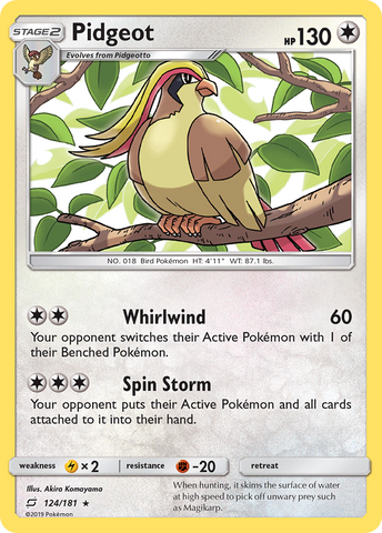Pidgeot (124/181) [Sun & Moon: Team Up] - The Mythic Store | 24h Order Processing