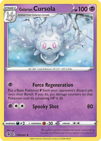 Galarian Cursola (118/264) [Sword & Shield: Fusion Strike] - The Mythic Store | 24h Order Processing
