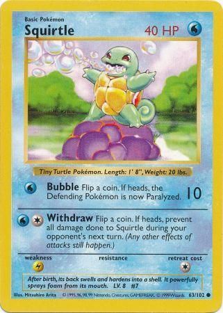 Squirtle (63/102) [Base Set Shadowless Unlimited] - The Mythic Store | 24h Order Processing