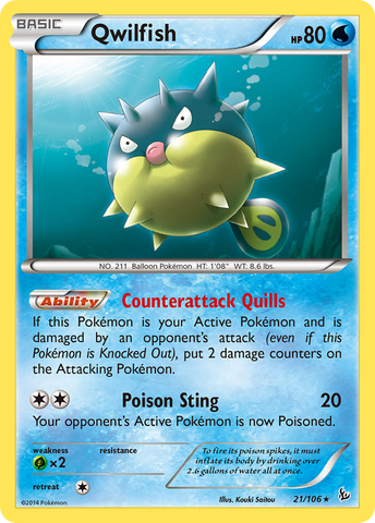 Qwilfish (21/106) [XY: Flashfire] - The Mythic Store | 24h Order Processing