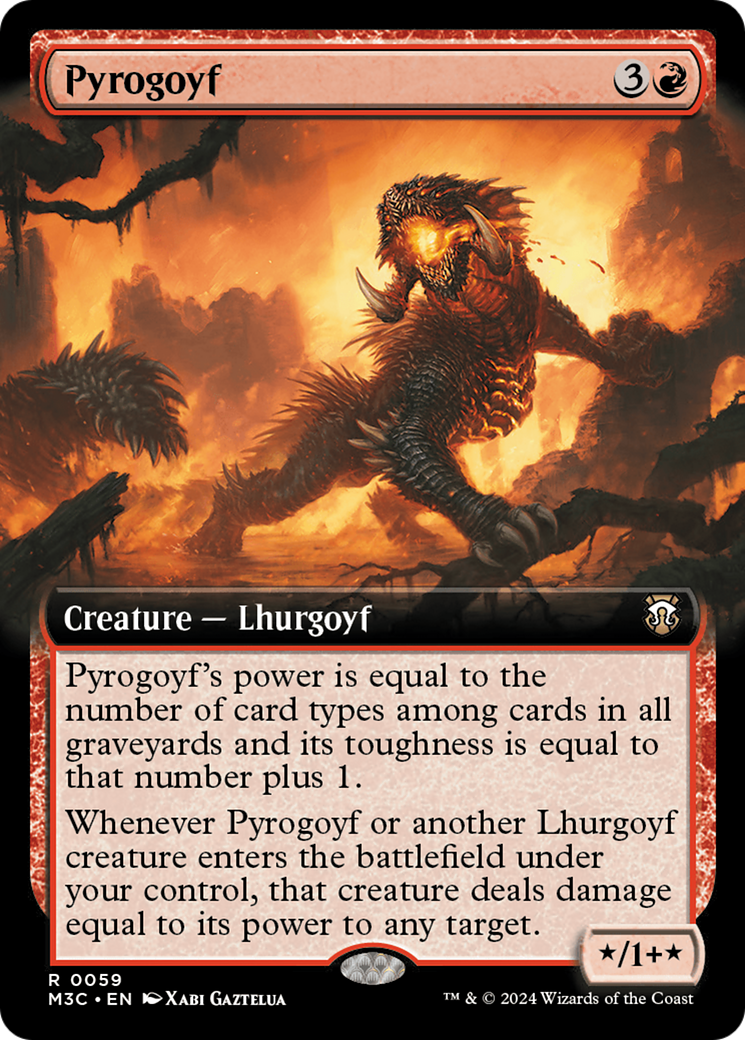 Pyrogoyf (Extended Art) (Ripple Foil) [Modern Horizons 3 Commander] - The Mythic Store | 24h Order Processing